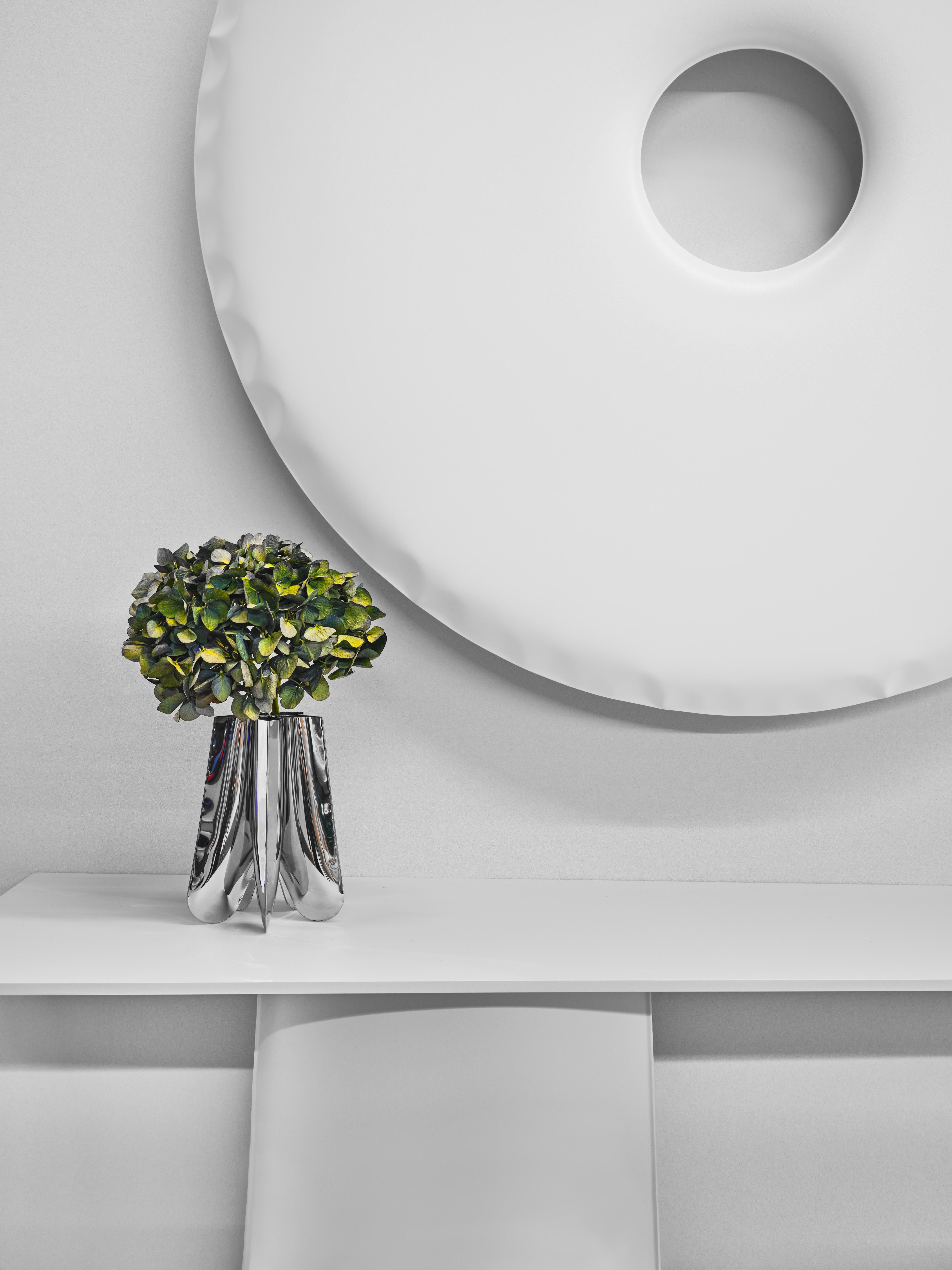 Contemporary Vase, 'Rotation Vase' von Zieta, groß, aus Edelstahl im Zustand „Neu“ im Angebot in Paris, FR
