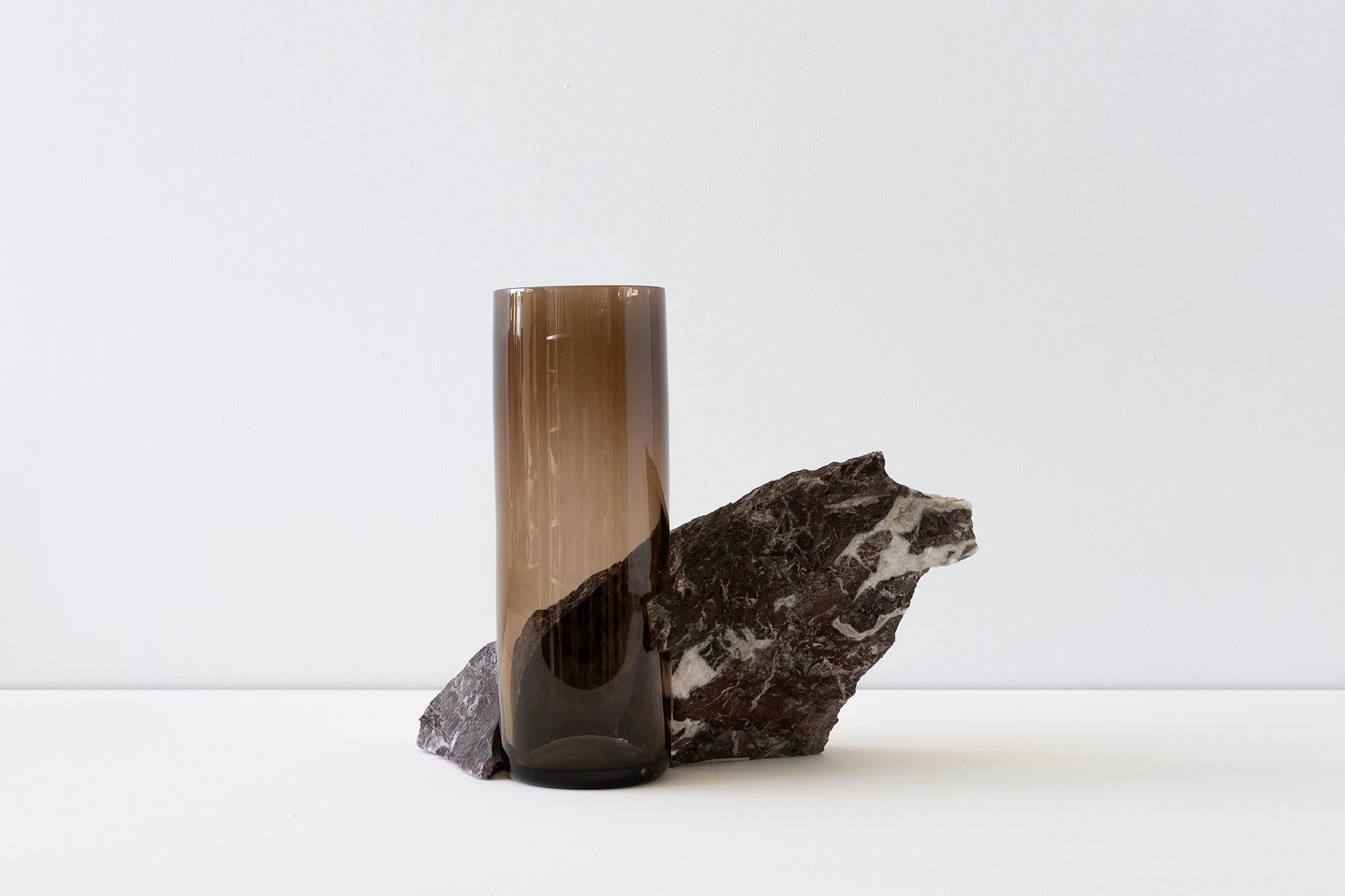 Drill vases

Part chaos and part control, drill vases are an exercise in
improvisation.  

The origin of the project lies in Carrara, and the small fragments of
marble found discarded by quarries in the region. I began to collect
these
