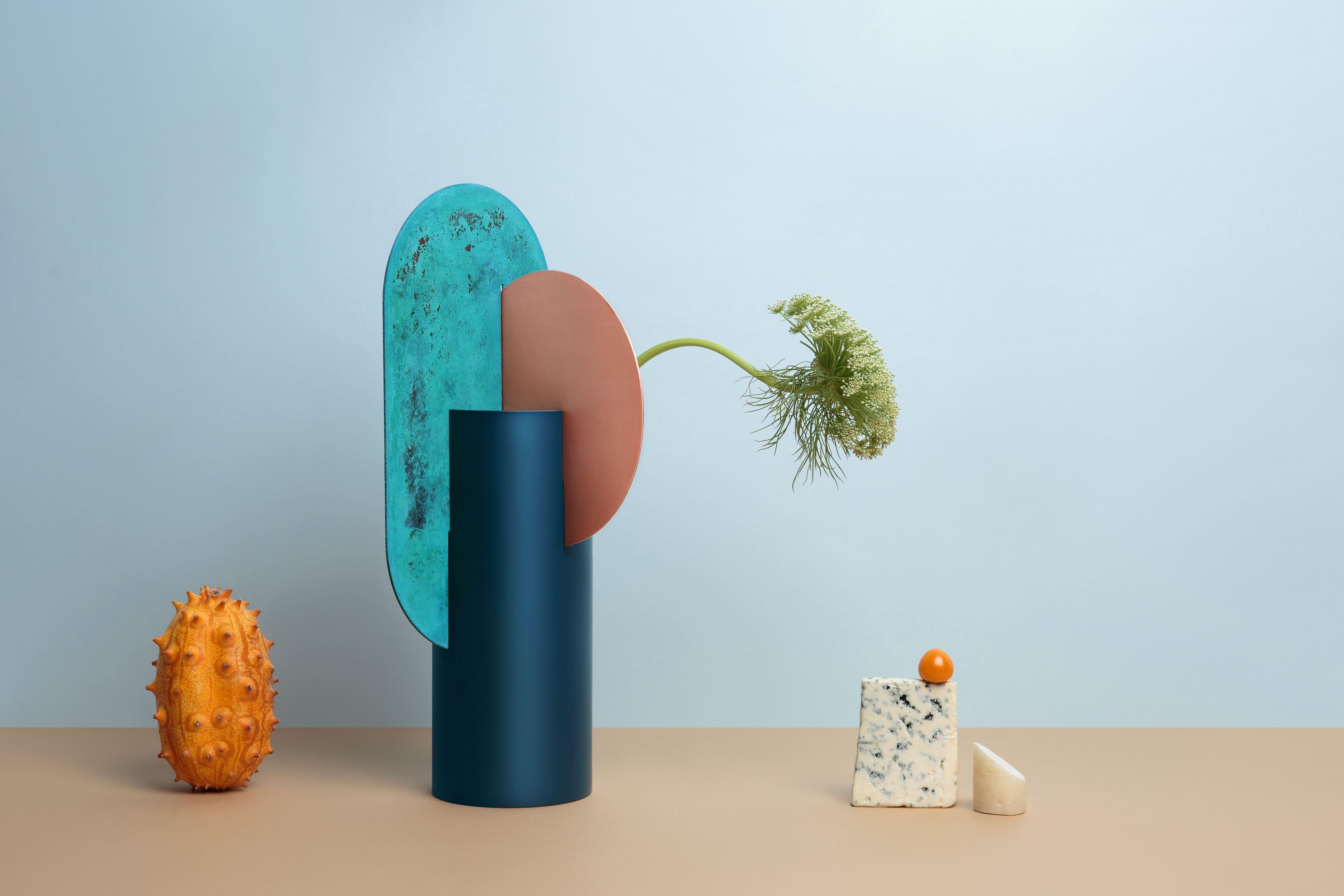 Zeitgenössische Vase 'Yermilov CSL2' von NOOM, oxidiertes Kupfer und Stahl im Angebot 2