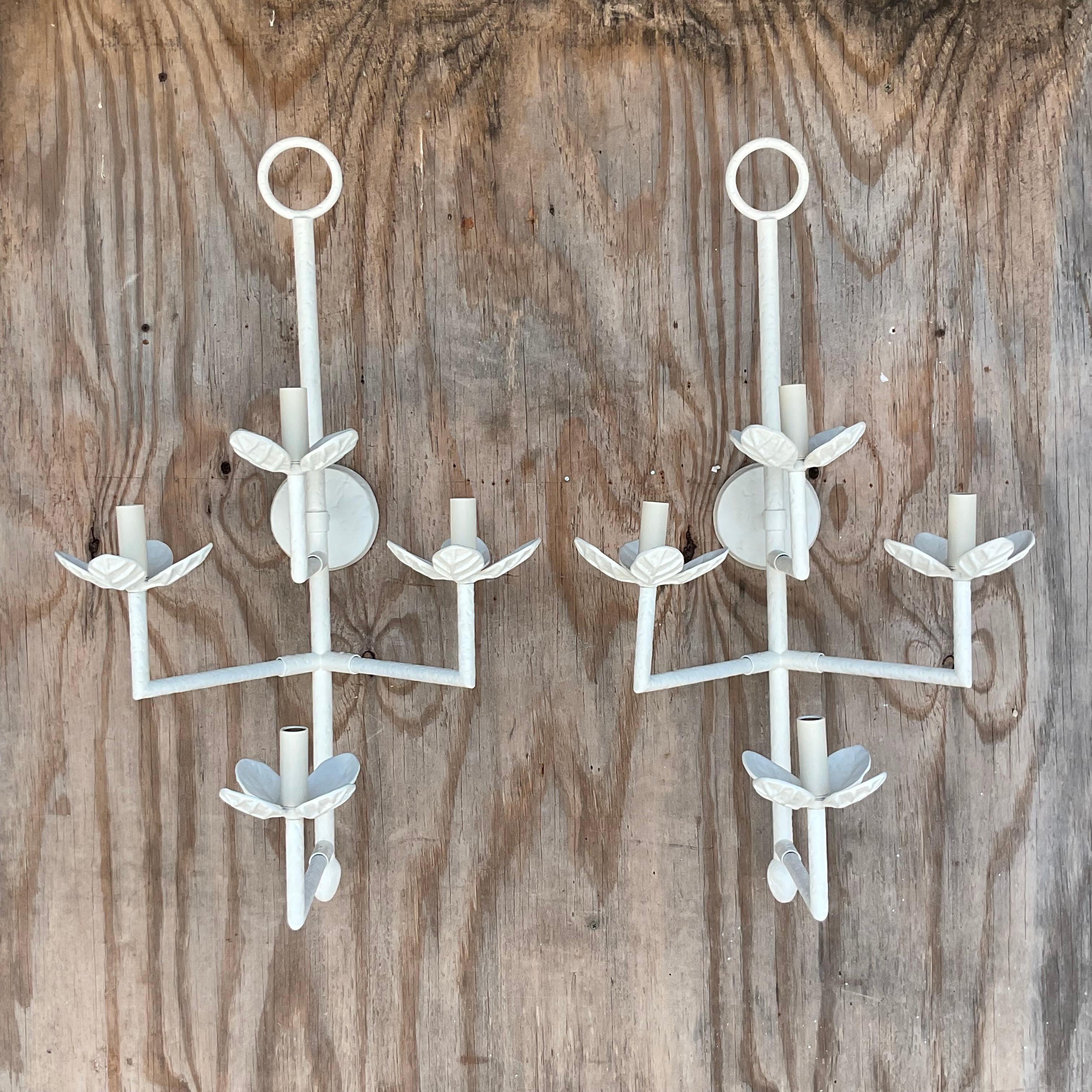 Metal Contemporary Vaughan Lighting “Haldon” Chalk White Wall Sconce