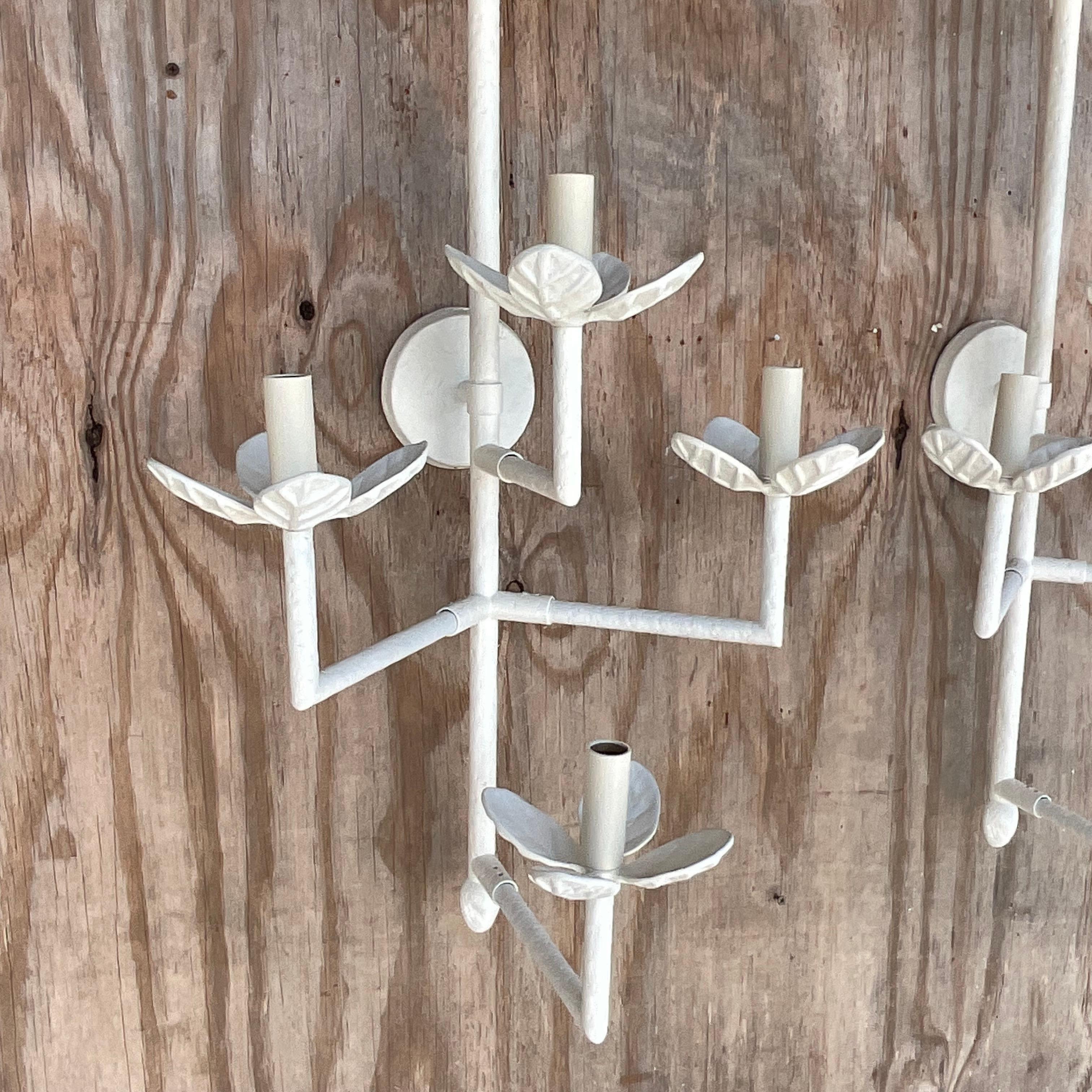 Contemporary Vaughan Lighting “Haldon” Chalk White Wall Sconce 4