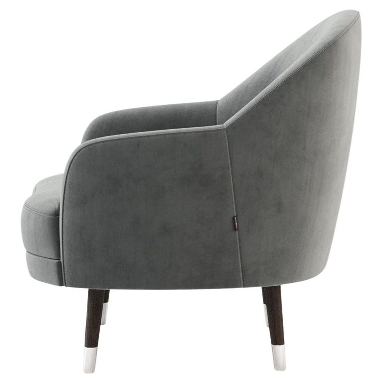 Contemporary Velvet Armchair For Sale at 1stDibs