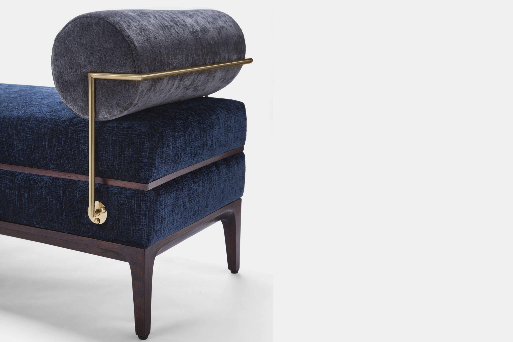 The handmade ottoman is a statement piece that speaks style and class. The rich indigo hue only adds to the majesty of the piece while the hand-crafted brass accents enhance the vintage feel. The velvet used is of an extremely high quality and