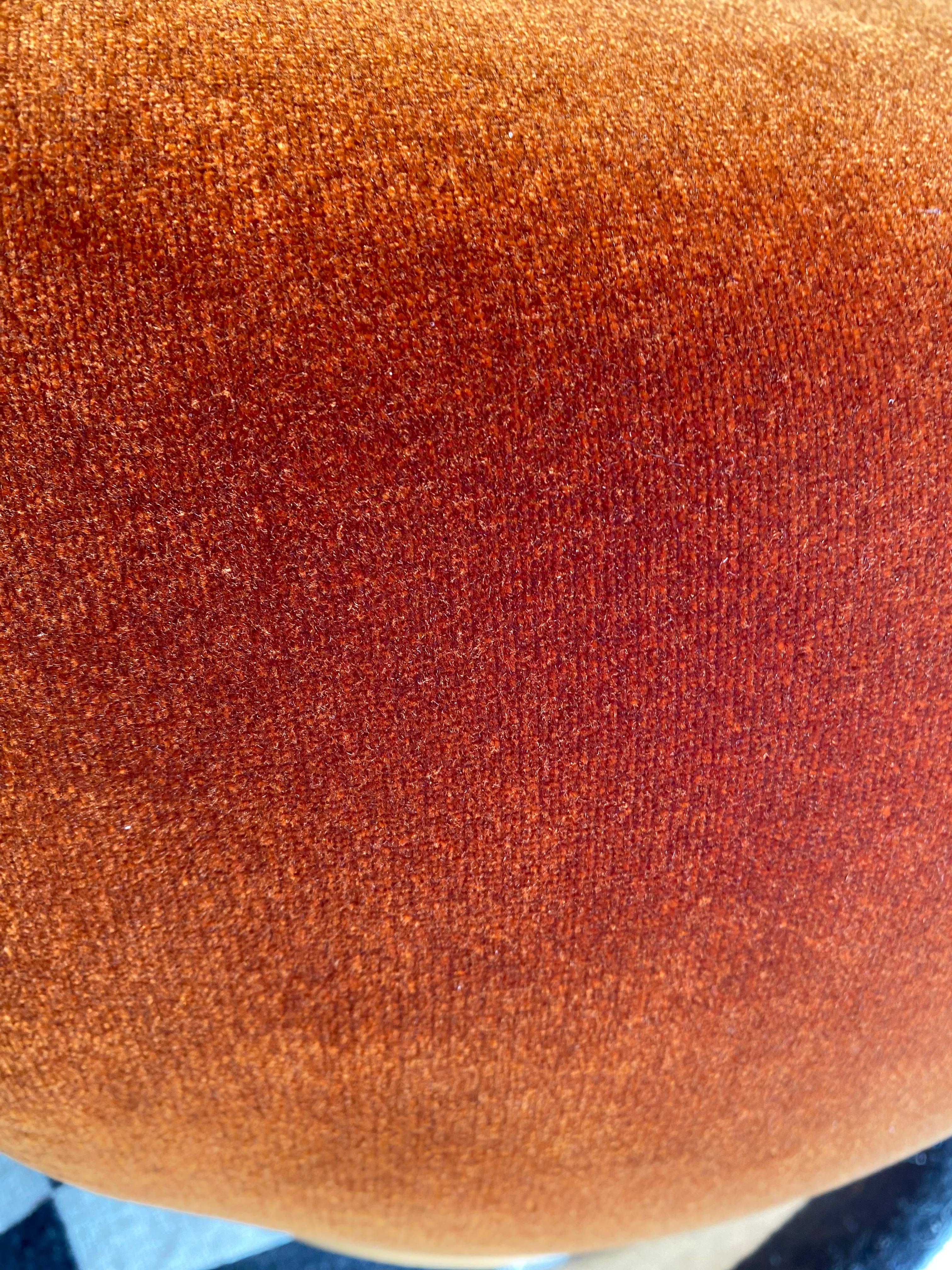 Mid-Century Modern Contemporary Velvet Brick Ottoman For Sale
