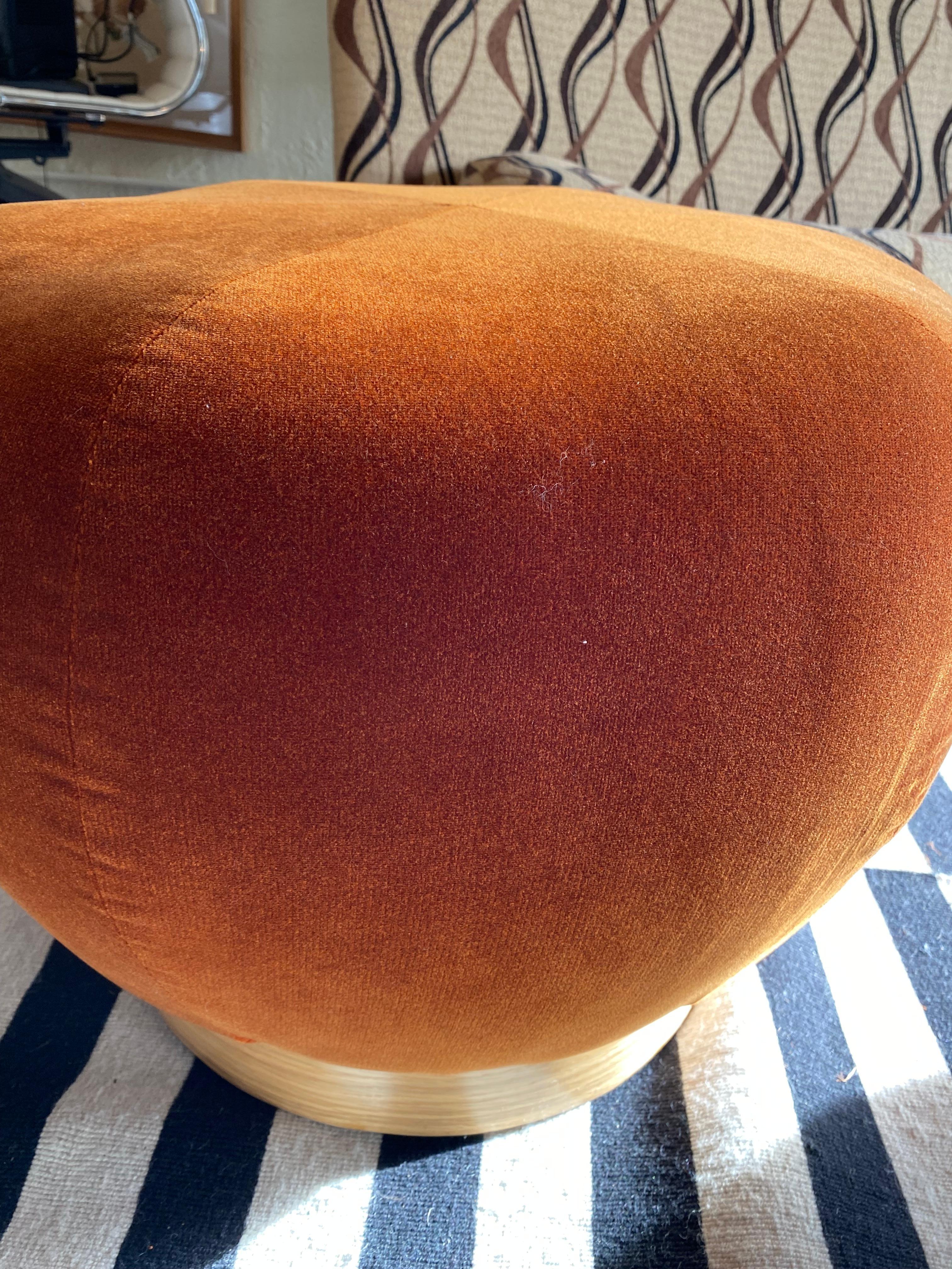 American Contemporary Velvet Brick Ottoman For Sale