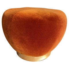 Contemporary Velvet Brick Ottoman