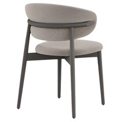 Silla de Comedor Contemporánea de Terciopelo con Estructura Lacada Brillante