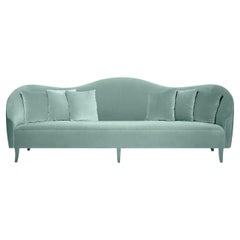 Contemporary Velvet Sofa with Curvy Silhouette