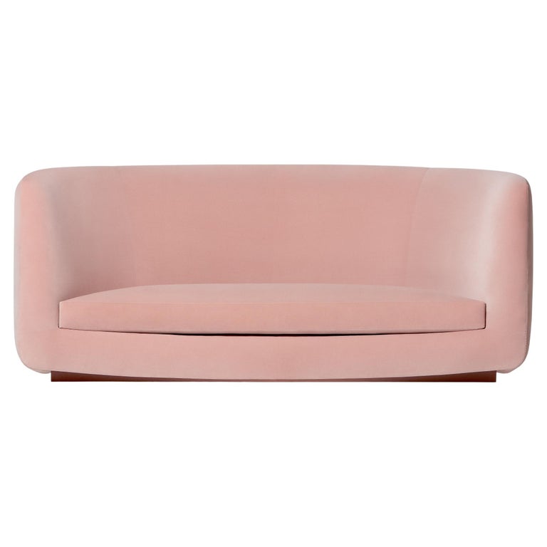 Contemporary Velvet Sofa with High Back and Long Seat For Sale at 1stDibs