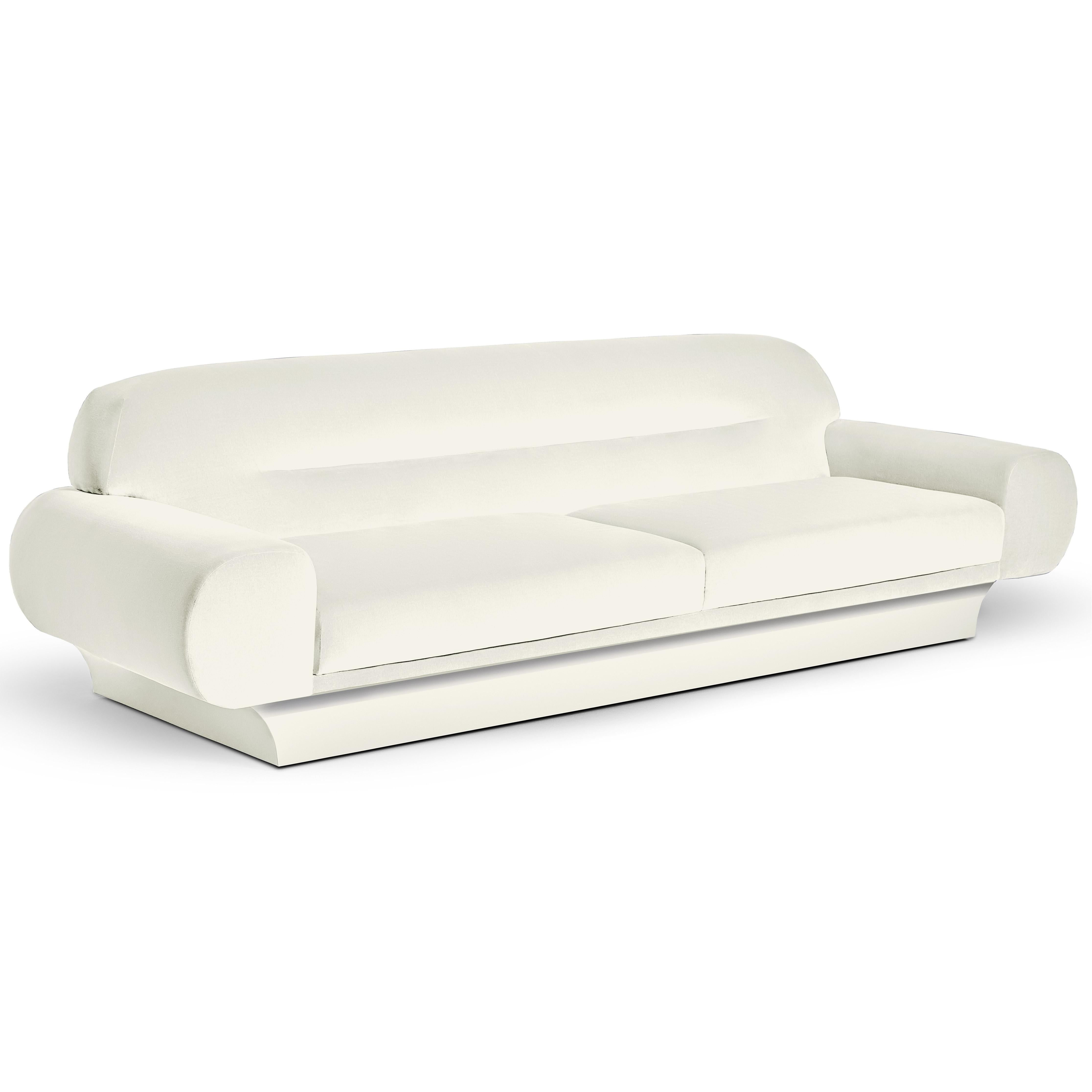 Divano contemporaneo in velluto con braccioli curvilinei oversize in vendita 3