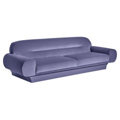 Contemporary Velvet Sofa with Oversized Curvy Arms