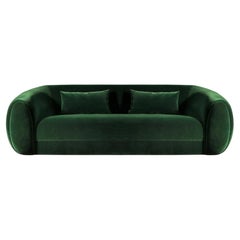 Contemporary Velvet Sofa with Subtle Curves