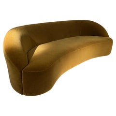 Contemporary Velvet Upholstered Sofa
