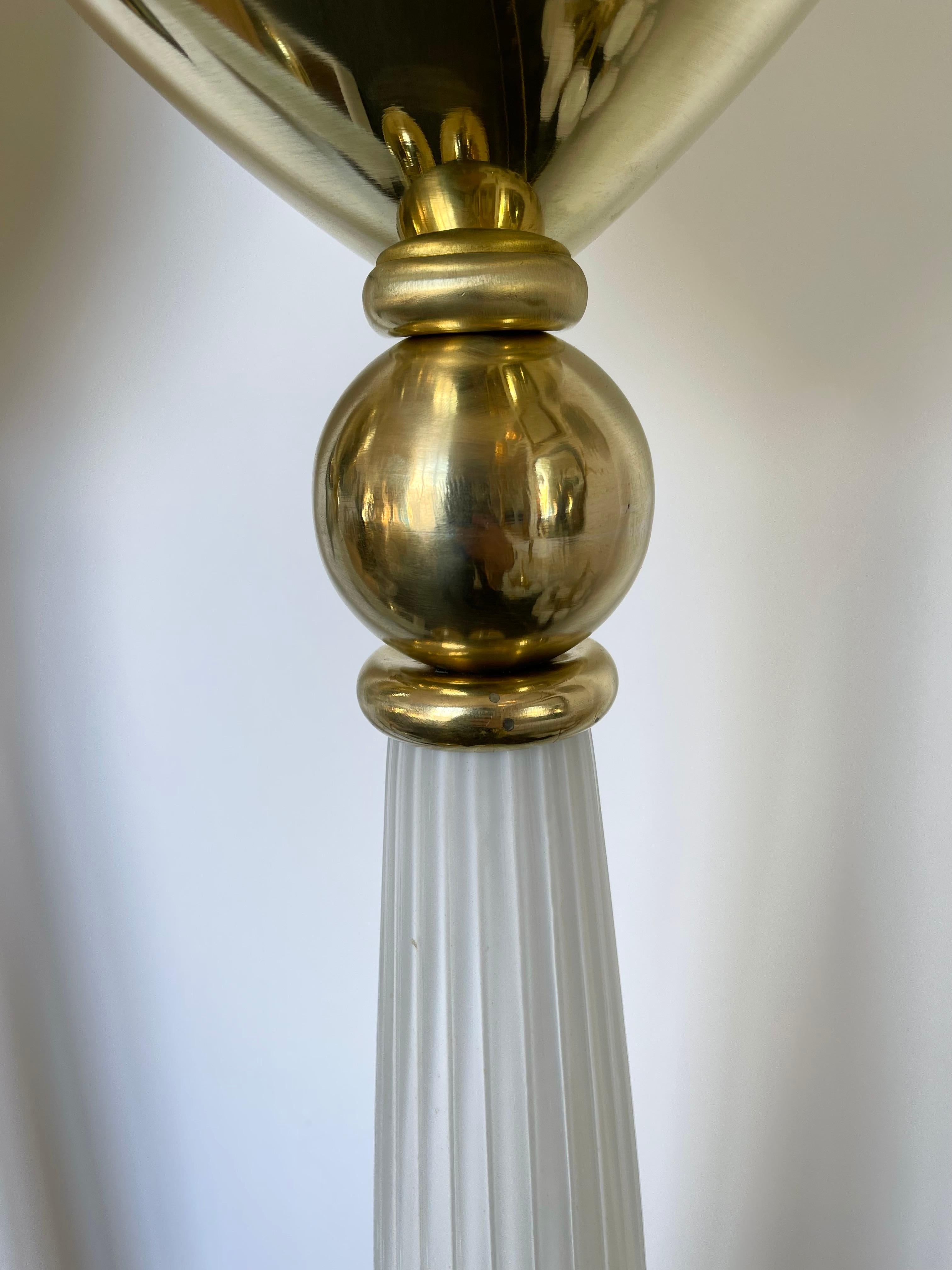 Contemporary Venitian Brass Murano Glass Floor Lamp, Italy 5