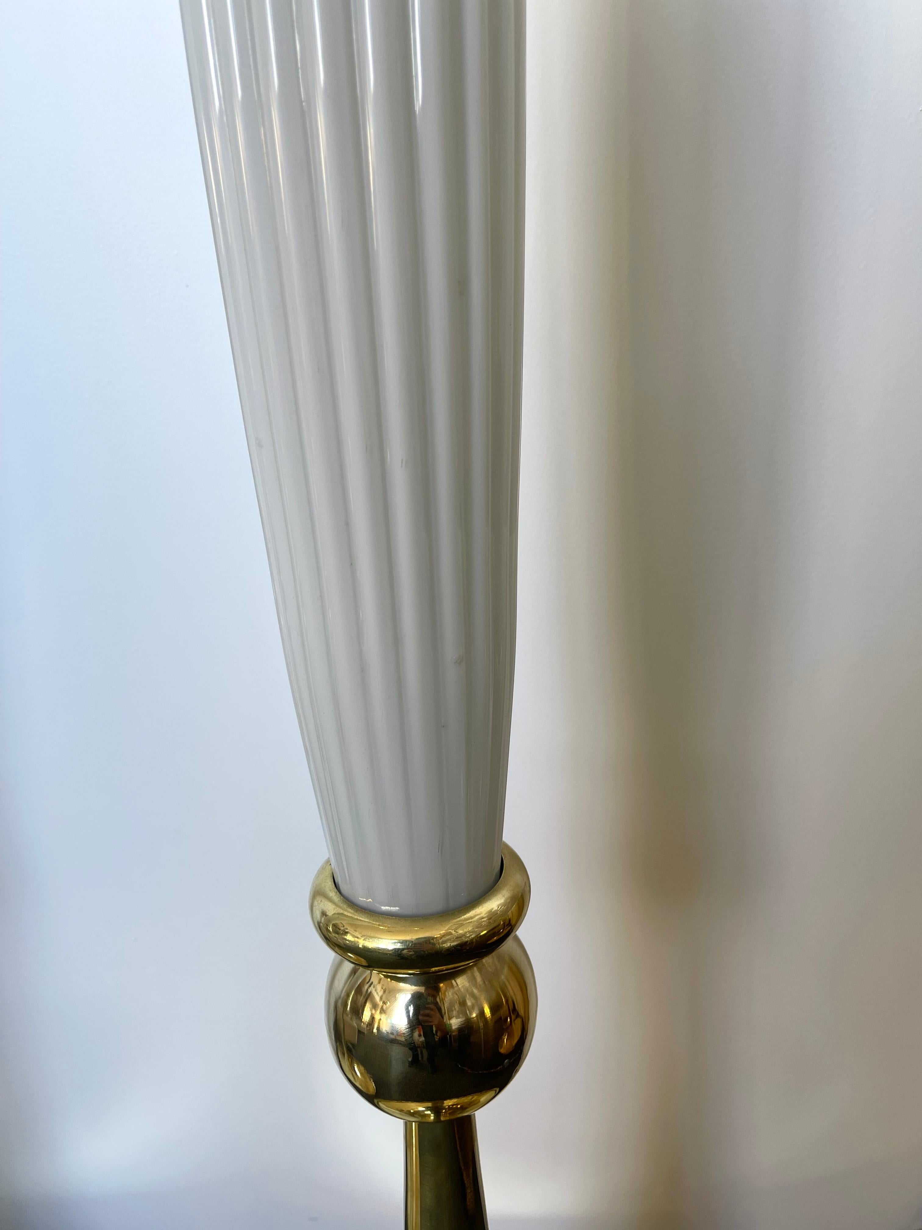 Italian Contemporary Venitian Brass Murano Glass Floor Lamp, Italy