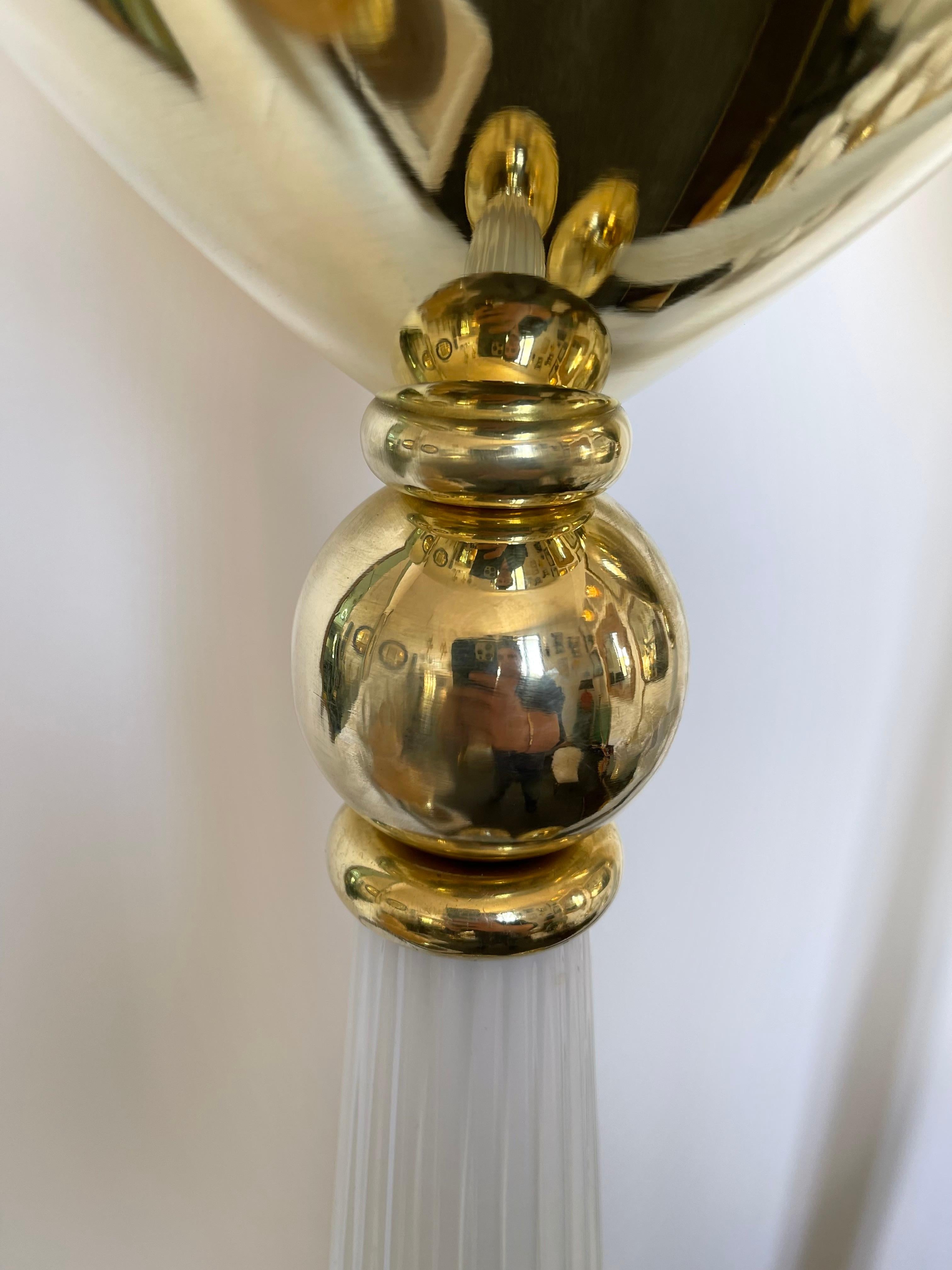 Contemporary Venitian Brass Murano Glass Floor Lamp, Italy 1