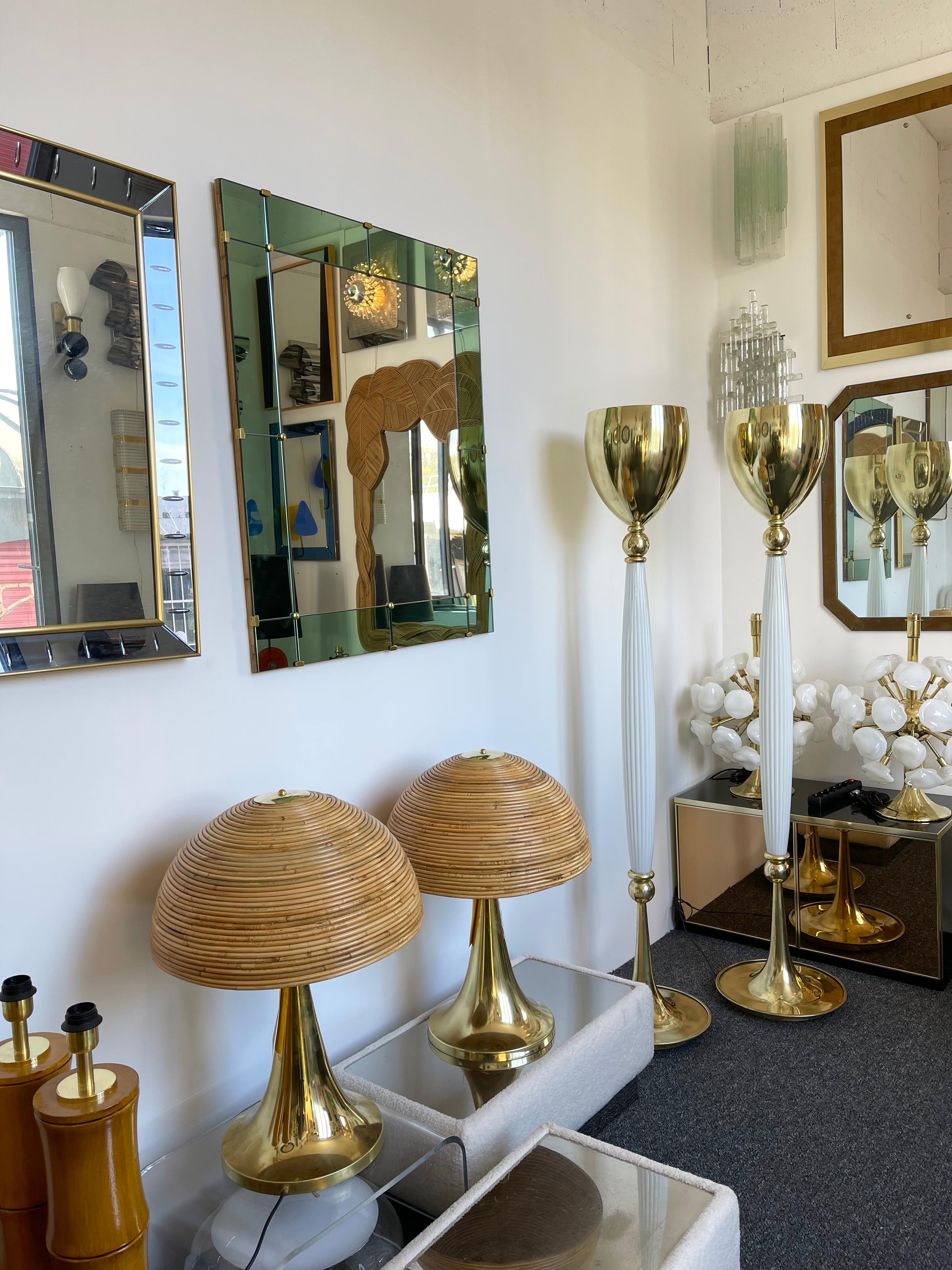 Contemporary Venitian Brass Murano Glass Floor Lamp, Italy 4