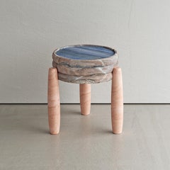 Contemporary Vento Side Table in Marble and Onyx