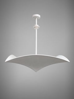 “Veris" Sculptural Plaster Pendant Light 26", in the Manner of Jean-Michel Frank