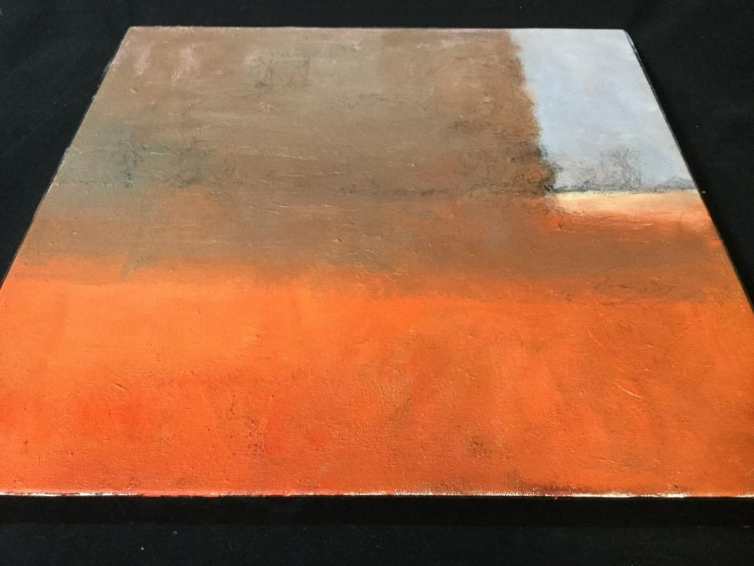 Óleo sobre lienzo abstracto contemporáneo firmado en verso Moderno en venta