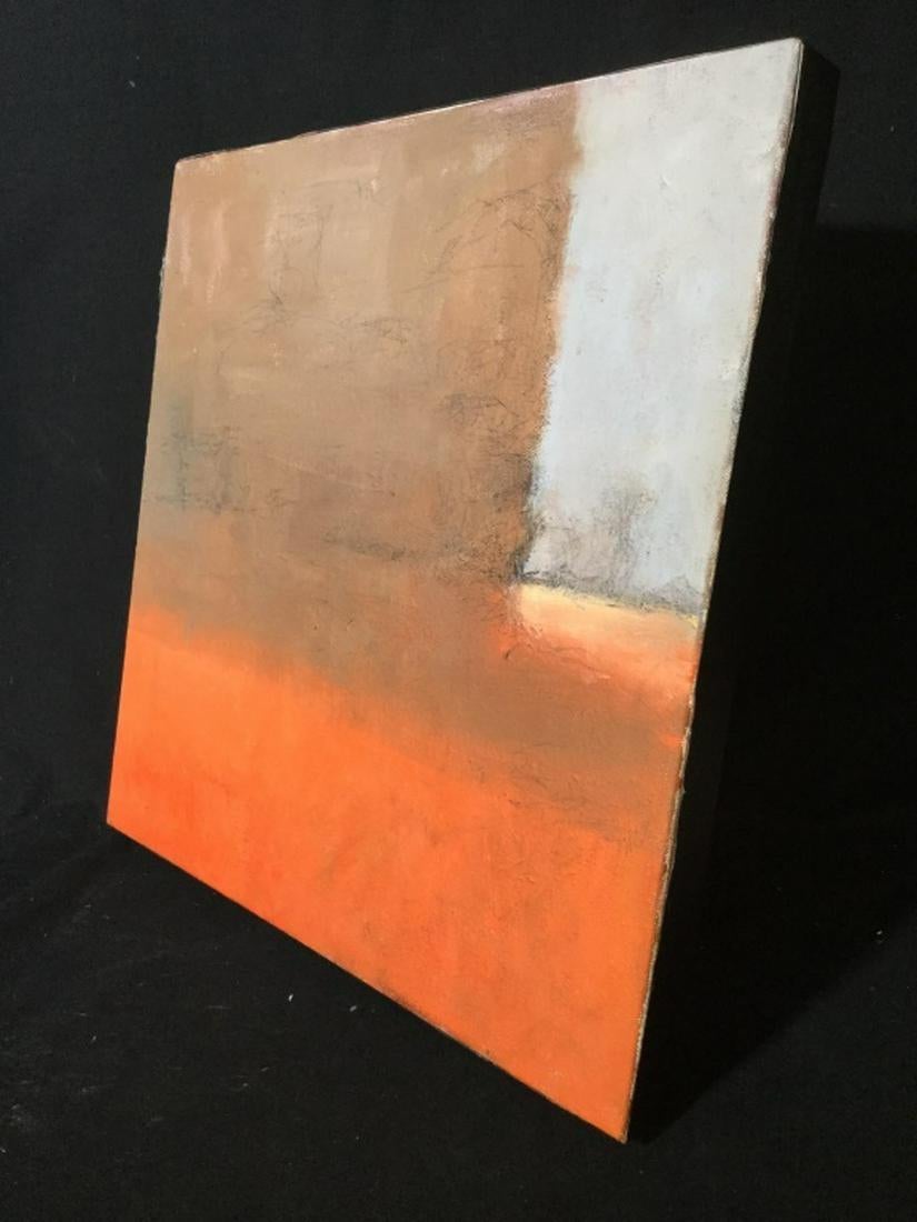 Óleo sobre lienzo abstracto contemporáneo firmado en verso Estadounidense en venta