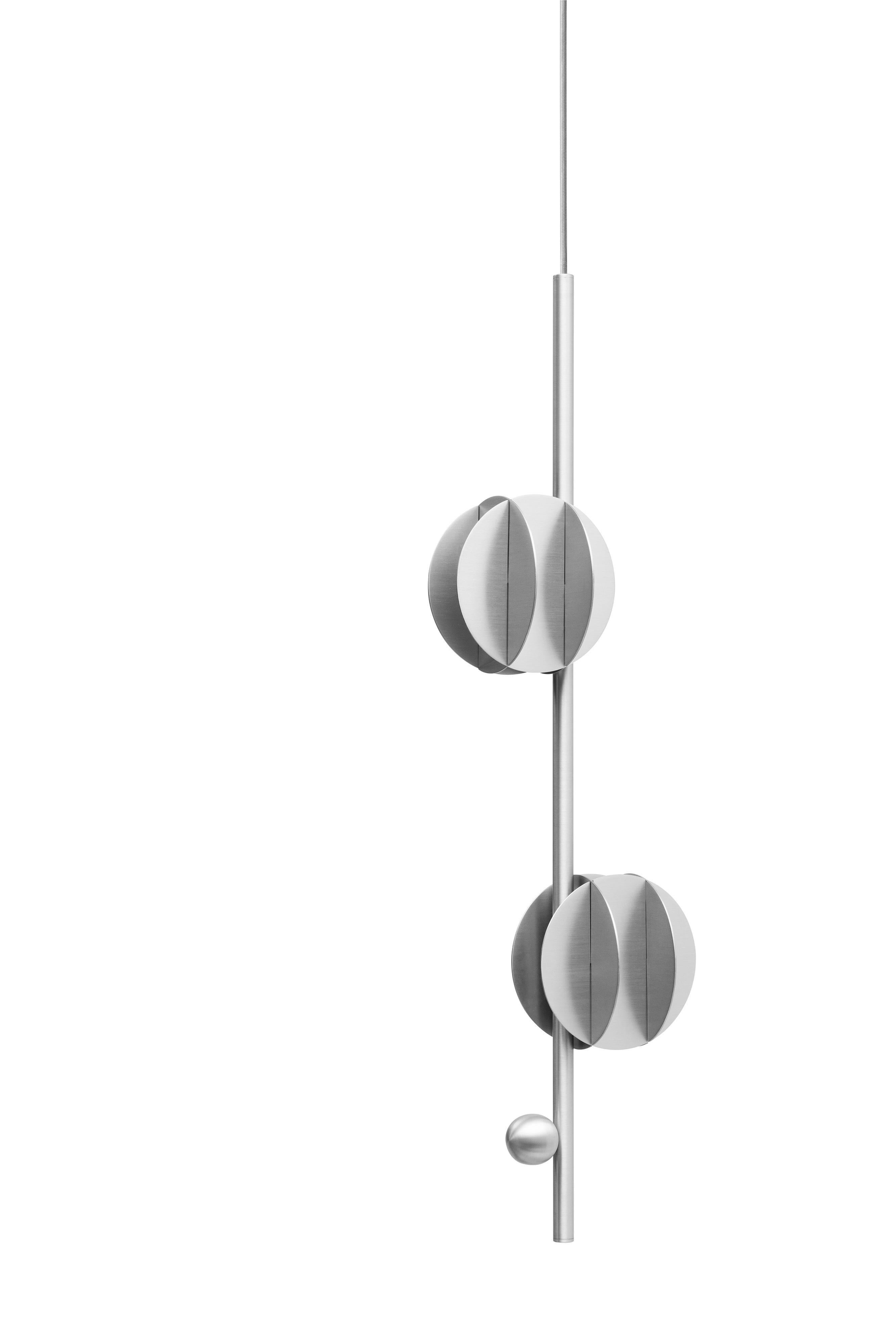 Spazzolato Sospensione verticale contemporanea 'EL Lamp CS3' di NOOM, Acciaio inossidabile in vendita