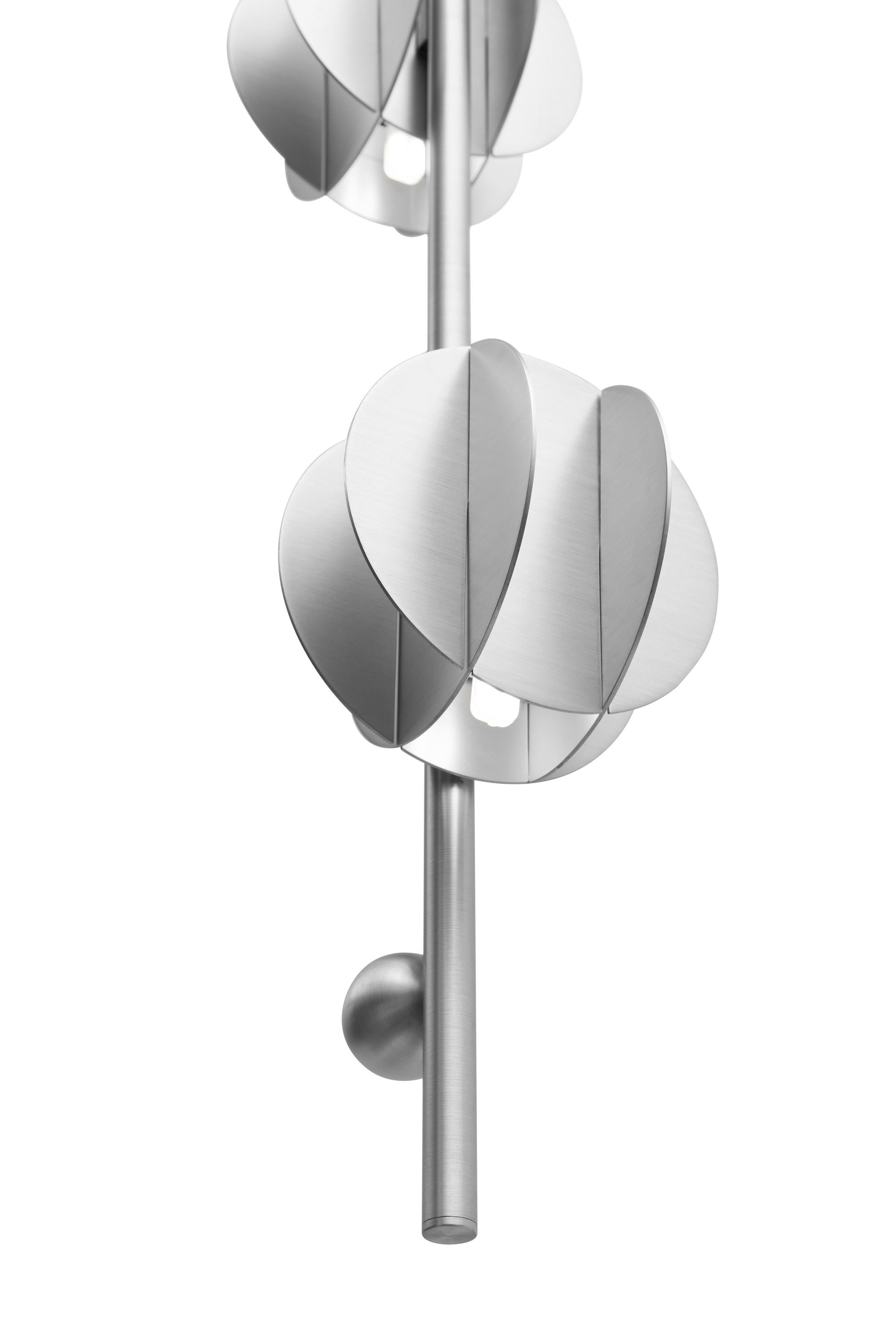 Contemporary Vertical Pendant 'EL Lamp CS3' by Noom, Stainless Steel For Sale 1