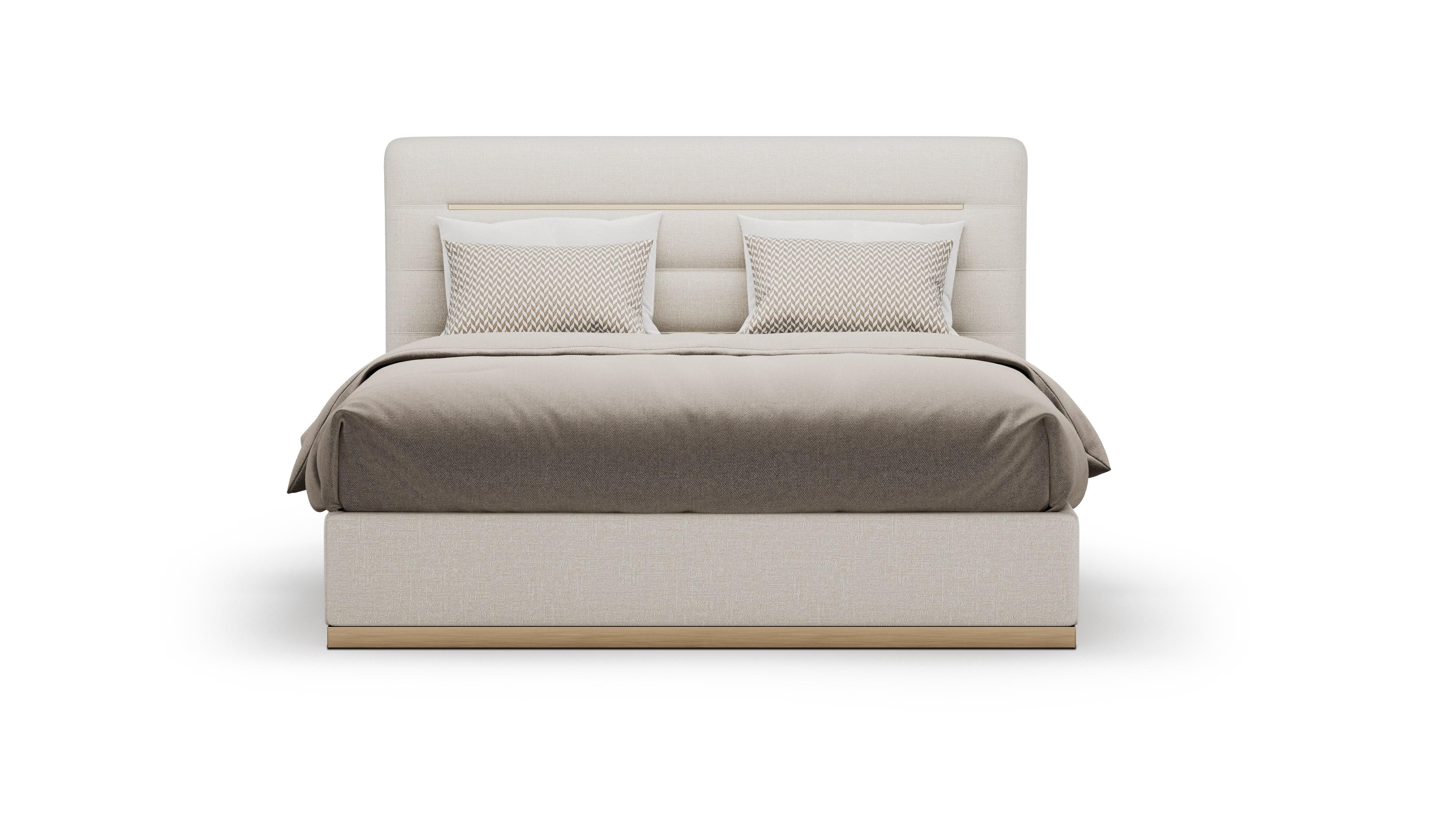 Portuguese Contemporary Vesper Bed With Mettalic Base Frame For Sale