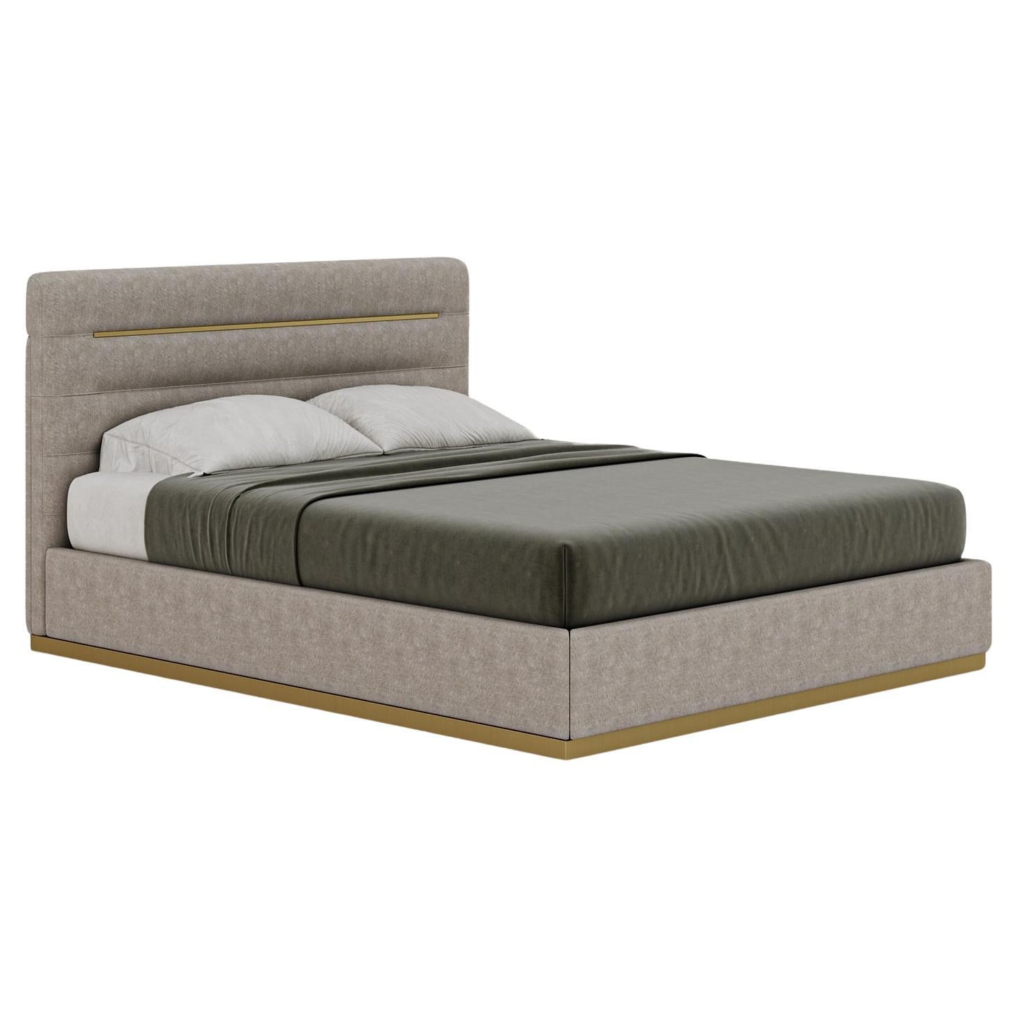 Contemporary Vesper Bed With Mettalic Base Frame