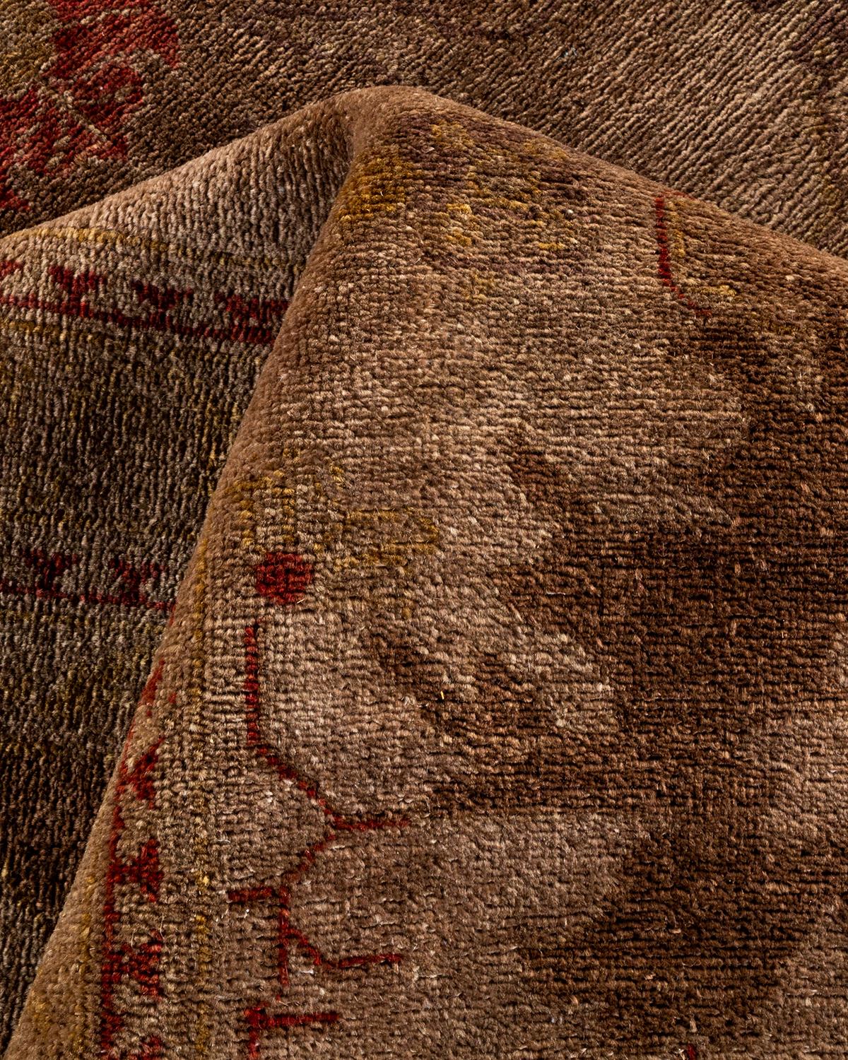 Alfombra de lana anudada a mano contemporánea Vibrance Beige en venta 1