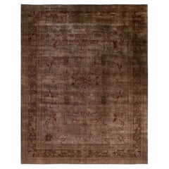 Contemporary Vibrance Hand Knotted Wool Beige Area Rug