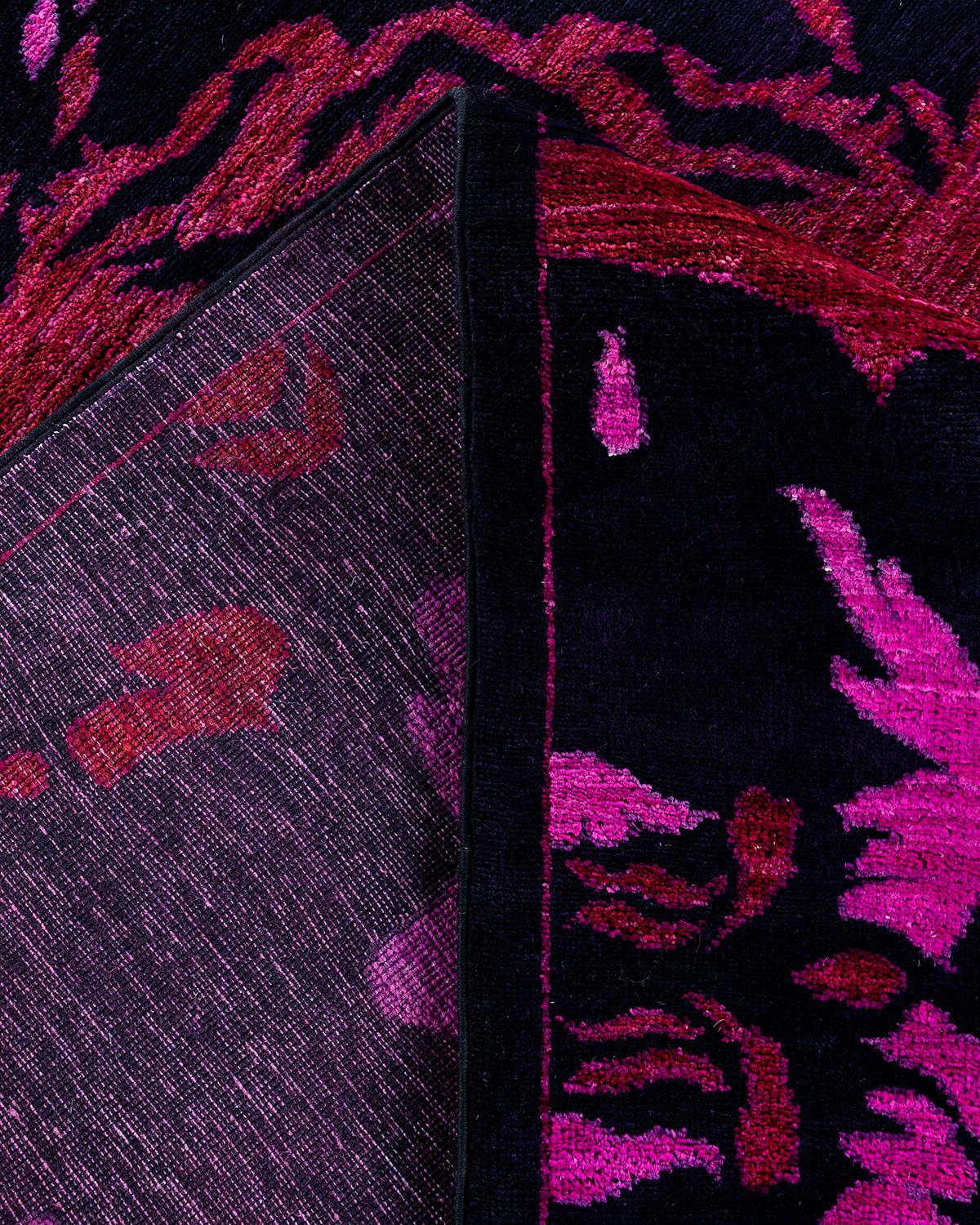 Lana Contemporary Vibrance Tappeto d'area in lana nero annodato a mano in vendita