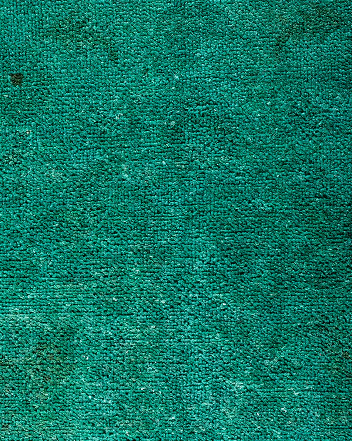 Pakistano Tappeto Vibrance Contemporaneo in lana annodata a mano di colore blu in vendita