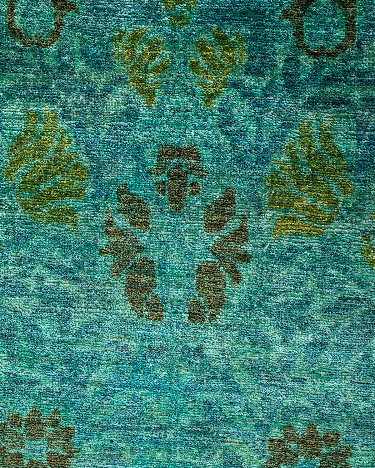 Alfombra contemporánea de lana anudada a mano Vibrance Azul Pakistaní en venta