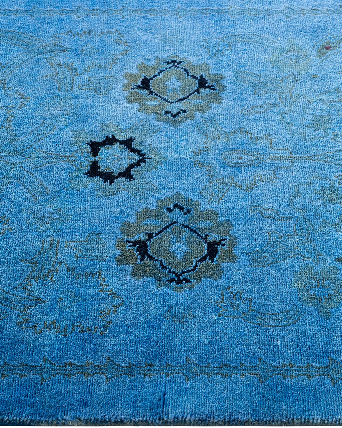 Tapis Contemporary Vibrance en laine nouée à la main Bleu Neuf - En vente à Norwalk, CT