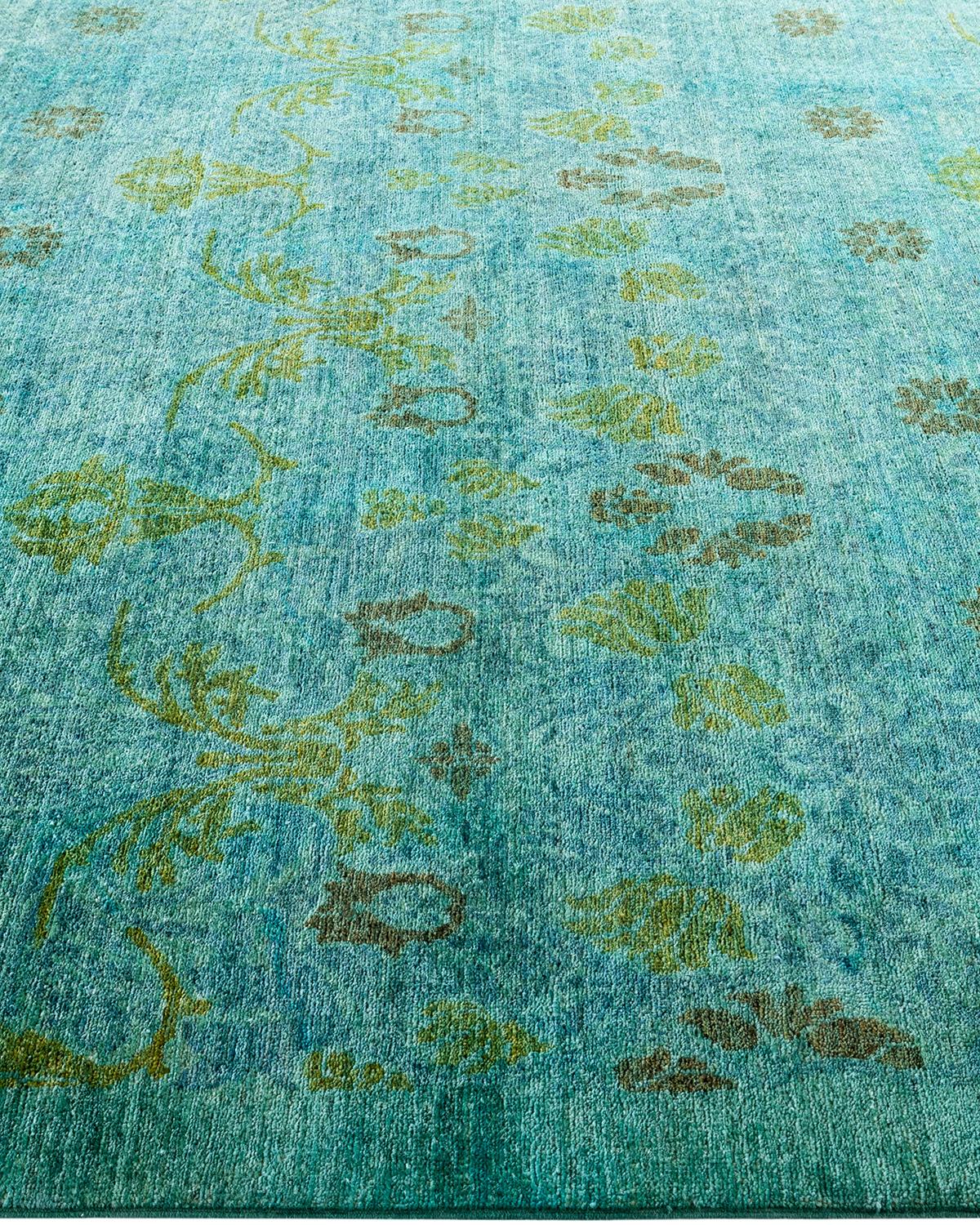 Alfombra contemporánea de lana anudada a mano Vibrance Azul en Nuevo estado para la venta en Norwalk, CT