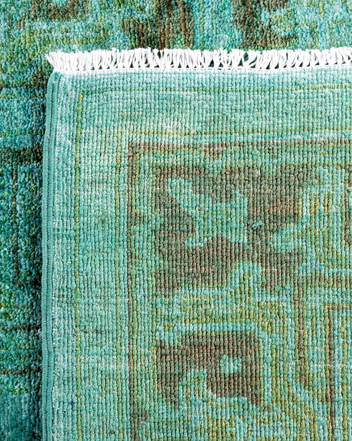 Contemporary Vibrance Hand Knotted Wool Blue Area Rug (21. Jahrhundert und zeitgenössisch) im Angebot