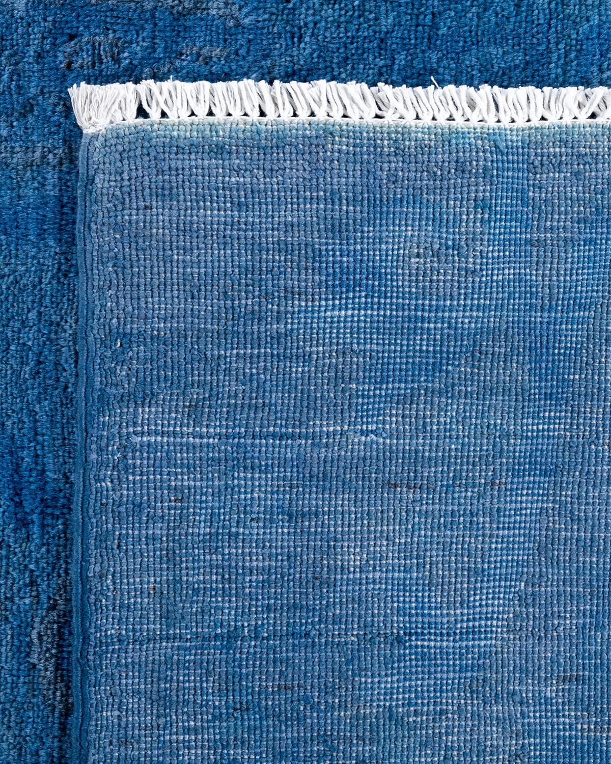Contemporary Vibrance Hand Knotted Wool Blue Area Rug  (21. Jahrhundert und zeitgenössisch) im Angebot