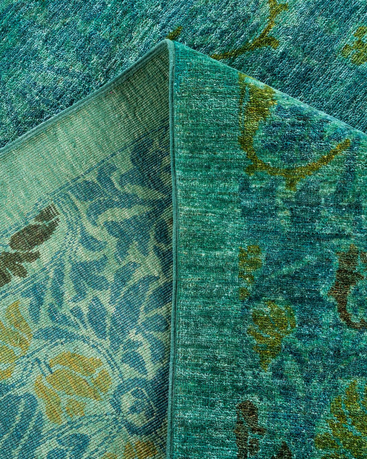 Alfombra contemporánea de lana anudada a mano Vibrance Azul Lana en venta