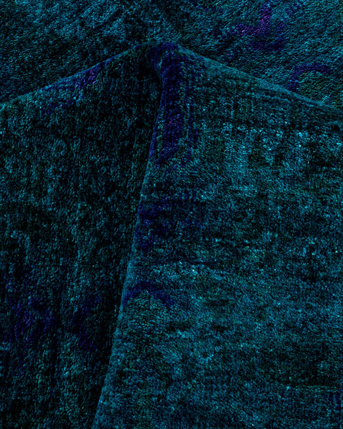 Tappeto Vibrance Contemporaneo in lana annodata a mano di colore blu in vendita 1