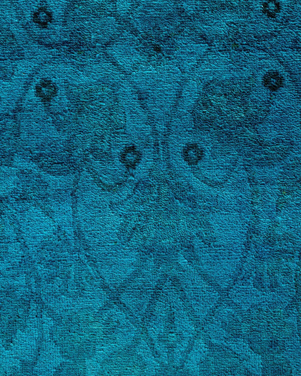 Vibrance Contemporary Alfombra de Lana Anudada a Mano Azul Pakistaní en venta