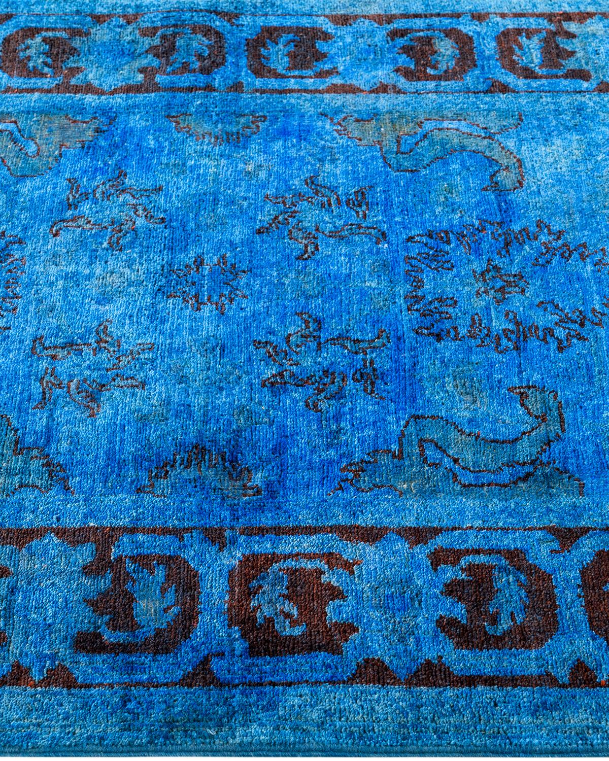Vibrance Contemporary Alfombra de Lana Anudada a Mano Azul en Nuevo estado para la venta en Norwalk, CT