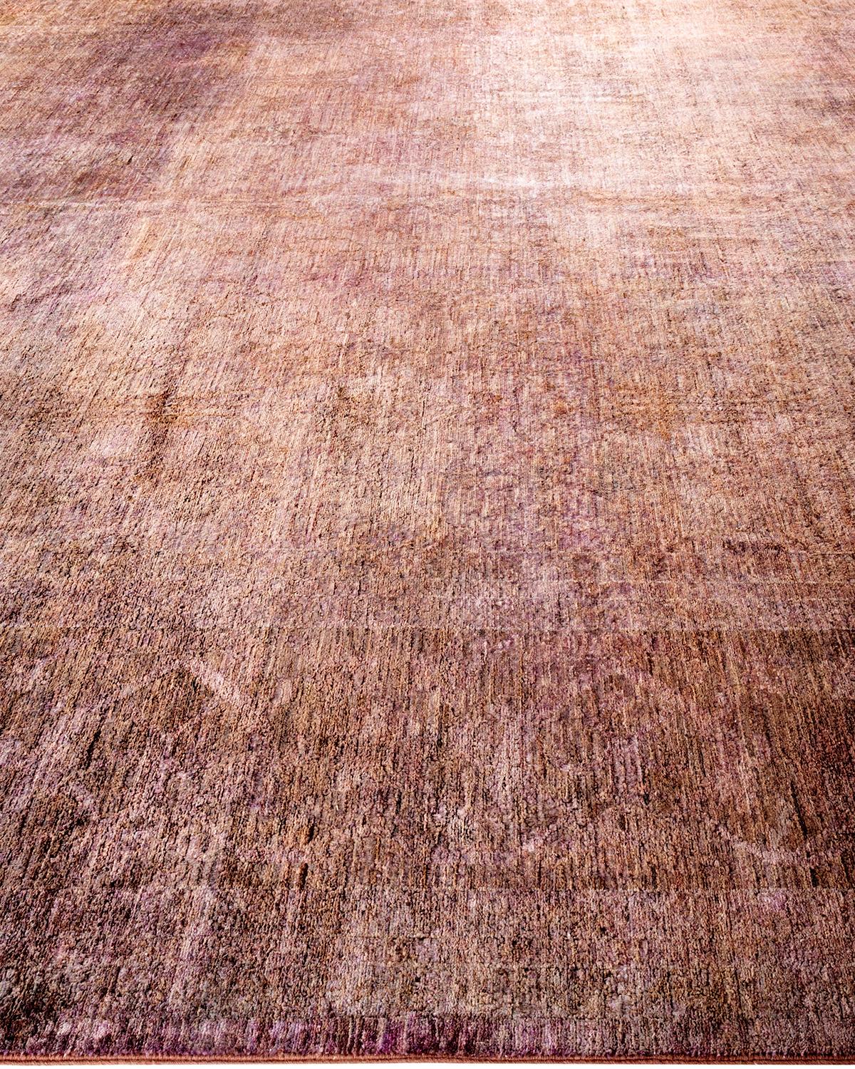 Alfombra de lana marrón anudada a mano Vibrance Contemporánea en Nuevo estado para la venta en Norwalk, CT