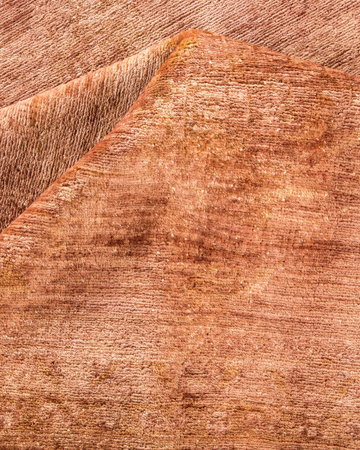 Alfombra de lana marrón anudada a mano Vibrance Contemporánea en venta 1