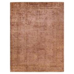 Contemporary Vibrance Hand Knotted Wool Brown Area Rug