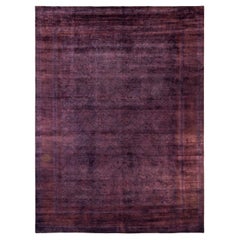 Contemporary Vibrance Hand Knotted Wool Brown Area Rug 