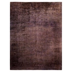 Contemporary Vibrance Hand Knotted Wool Brown Area Rug