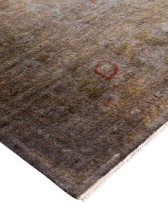 Contemporary Vibrance Hand Knotted Wool Gray Area Rug