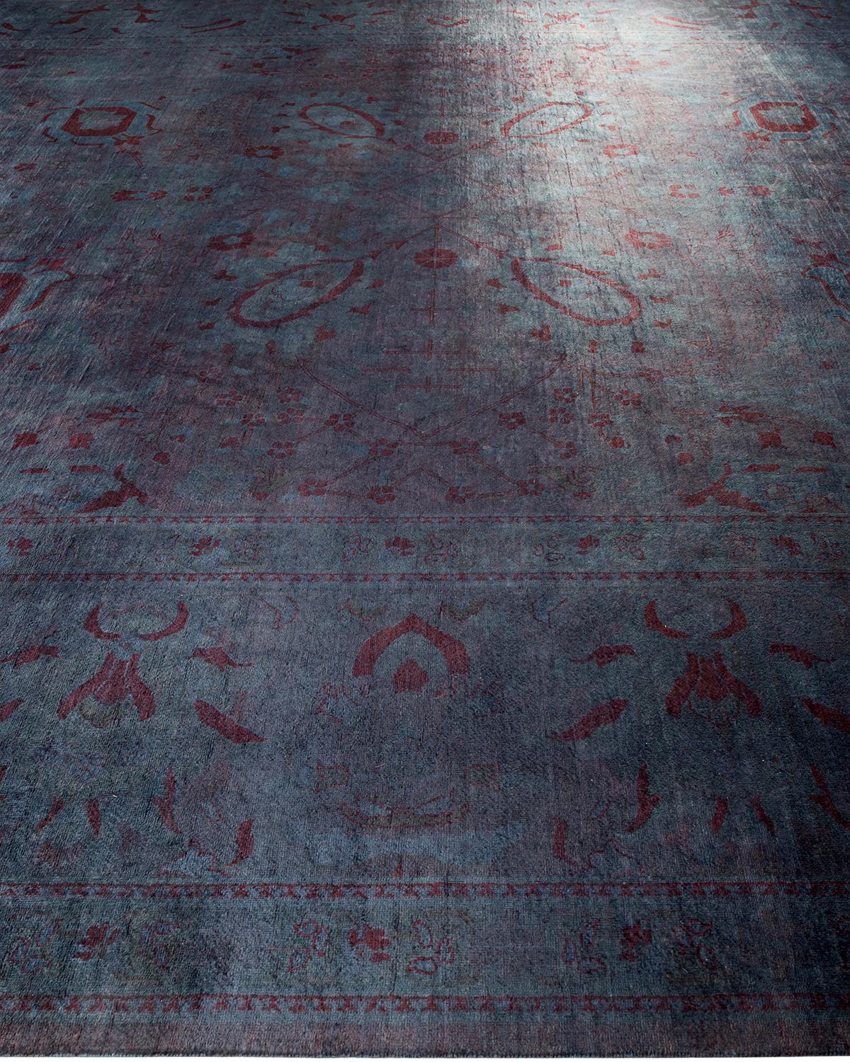 Contemporary Vibrance Hand Knotted Wool Gray Area Rug In New Condition For Sale In Norwalk, CT