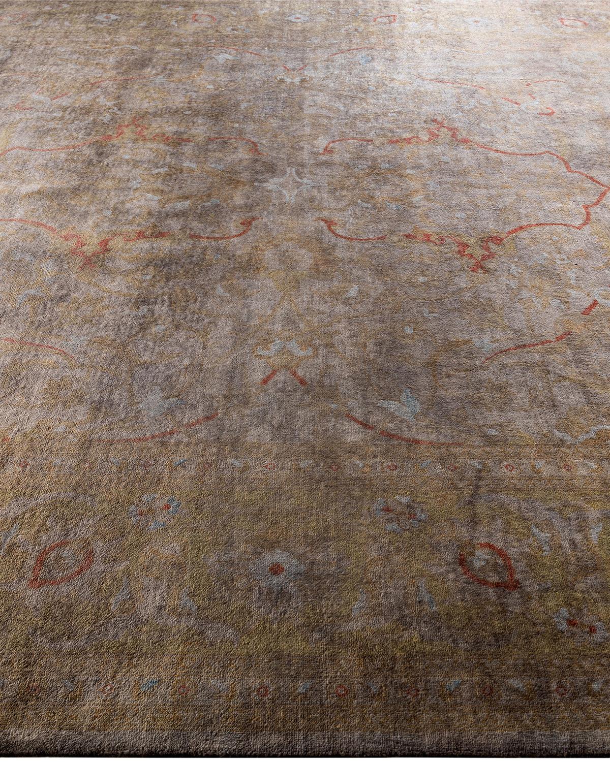 Tapis Contemporary Vibrance en laine nouée à la main gris Neuf - En vente à Norwalk, CT